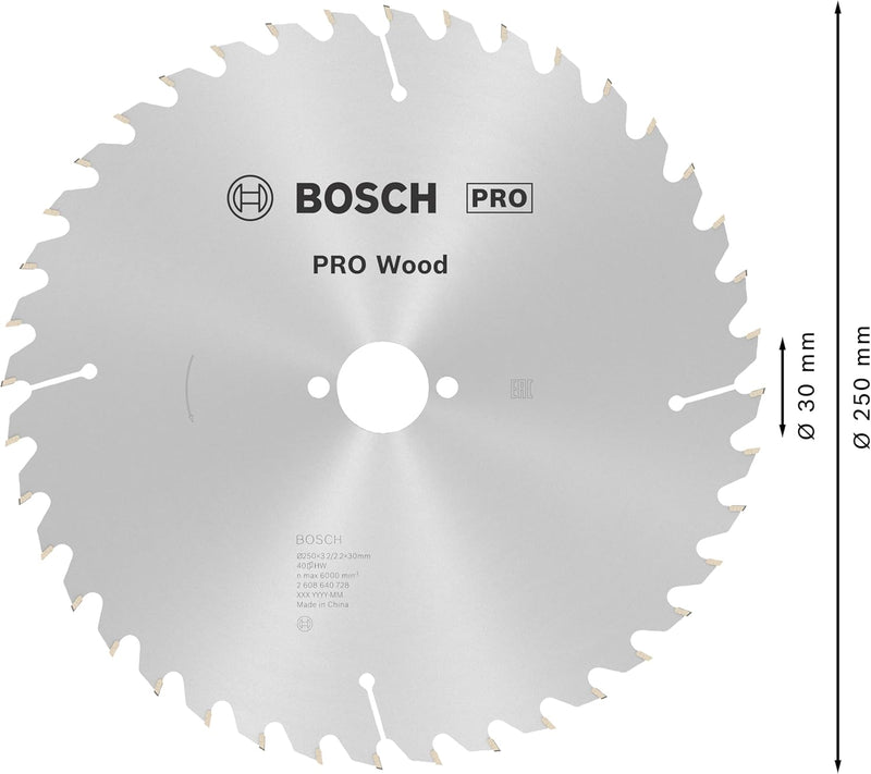 Bosch Accessories Bosch Professional 1x Kreissägeblatt Optiline Wood (Sägeblatt für Holz, Ø 250 x 30