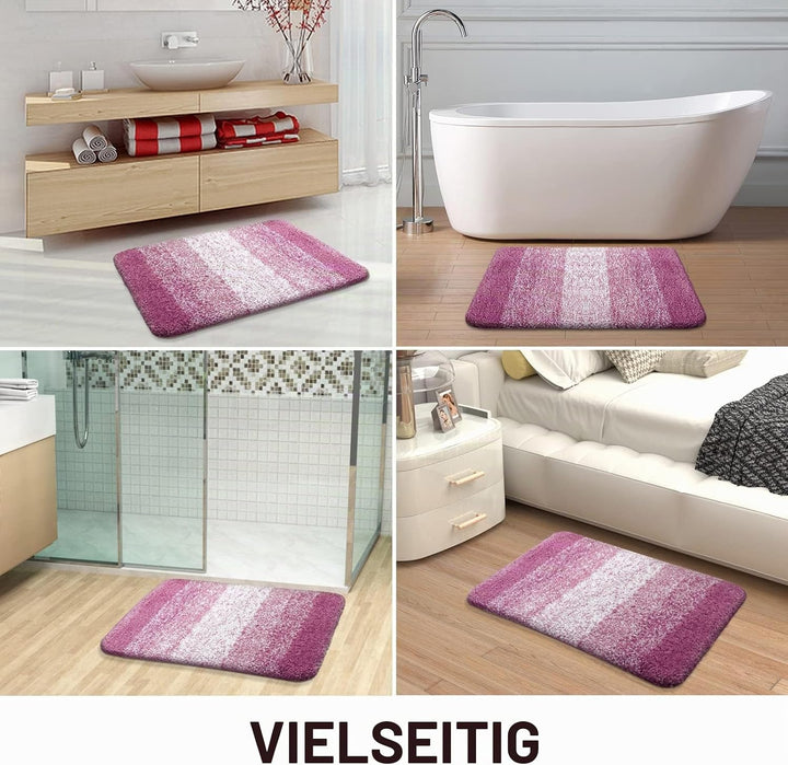 Homaxy Weich Badezimmerteppich 40x120 cm, rutschfest waschbar Badematte Flauschige Hochflor Badteppi