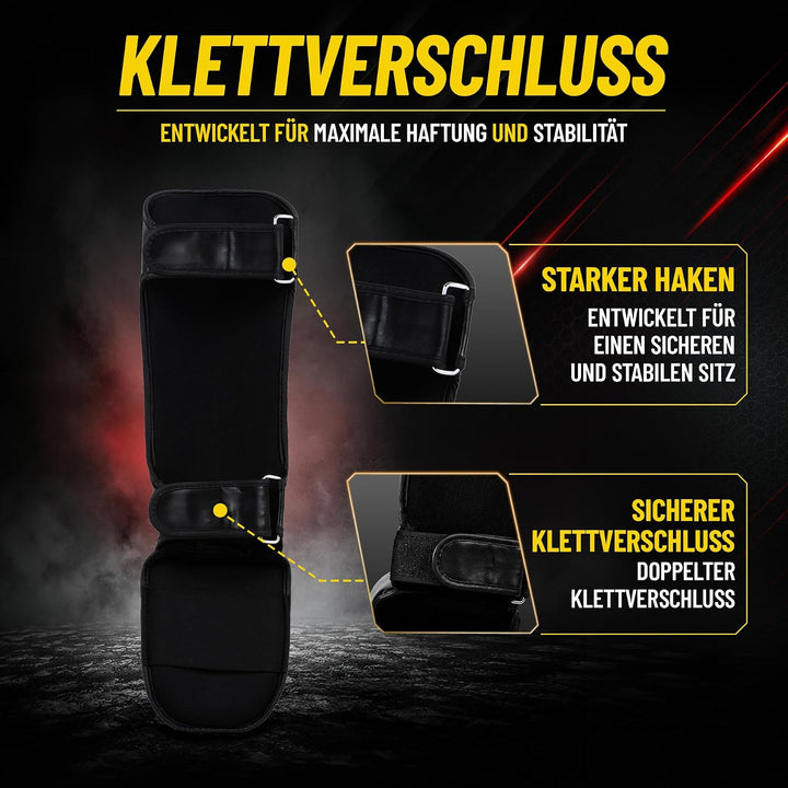 BENLEE Schienbeinschoner aus Kunstleder (1 Paar) Guardian Schwarz L-XL Single, Schwarz L-XL Single