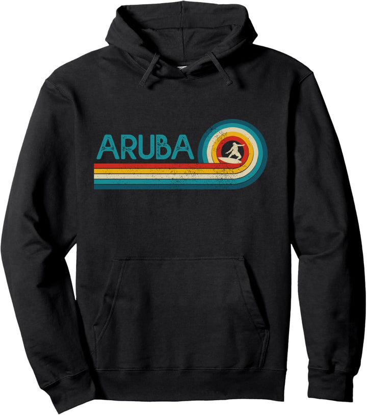 Aruba Karibik Vintage Surfer Amerika USA Souvenir Surf Pullover Hoodie