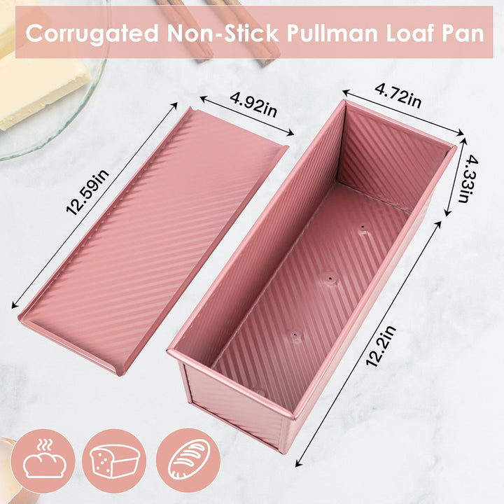 Pullman-Kastenform mit Deckel, 33 cm, perfekt zum Backen von professionellem Sandwichbrot, antihaftb