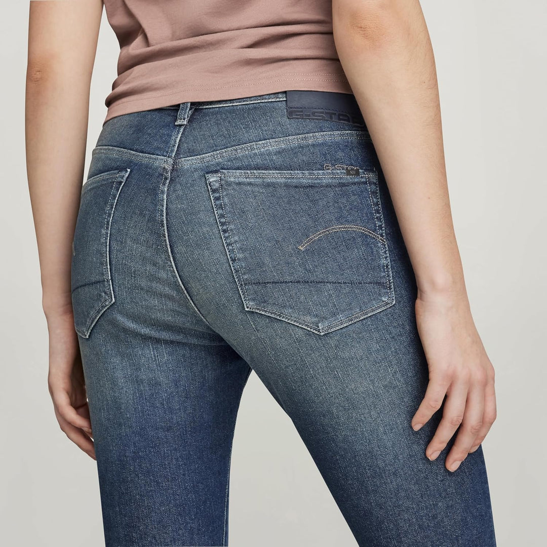 G-Star Damen Jeans 3301 Skinny Slit Jeans 28W / 28L Blau (Antique Forest Blue D21404-d188-d355), 28W