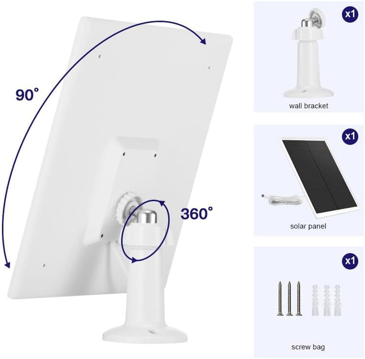 Solarmodul für Kamera [6W, IP65] - Kompatibel mit Überwachungskamera, Türklingel &amp; Aussenleuchten (5