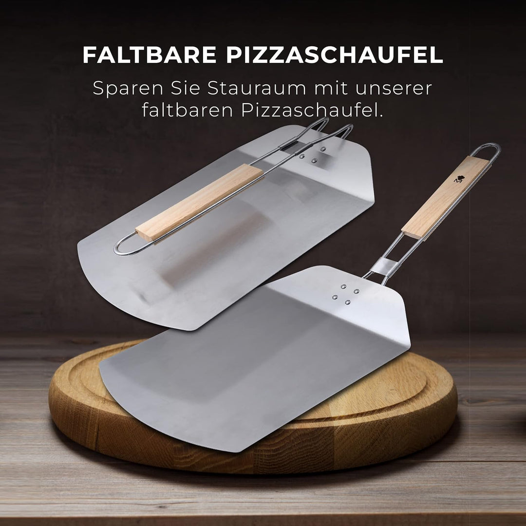 MasterPro Foodies | Pizzaschieber | Pizzaschieber aus Edelstahl | Abmessungen 57,8 x 24,3 x 3,4 cm |