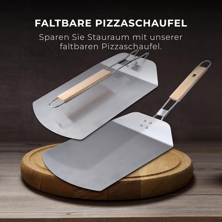 MasterPro Foodies | Pizzaschieber | Pizzaschieber aus Edelstahl | Abmessungen 57,8 x 24,3 x 3,4 cm |