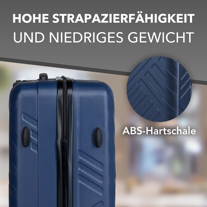 Xonic Design Reisekoffer - ABS Hartschalen Koffer mit 360° Leichtlauf-Rollen - hochwertiger Trolley