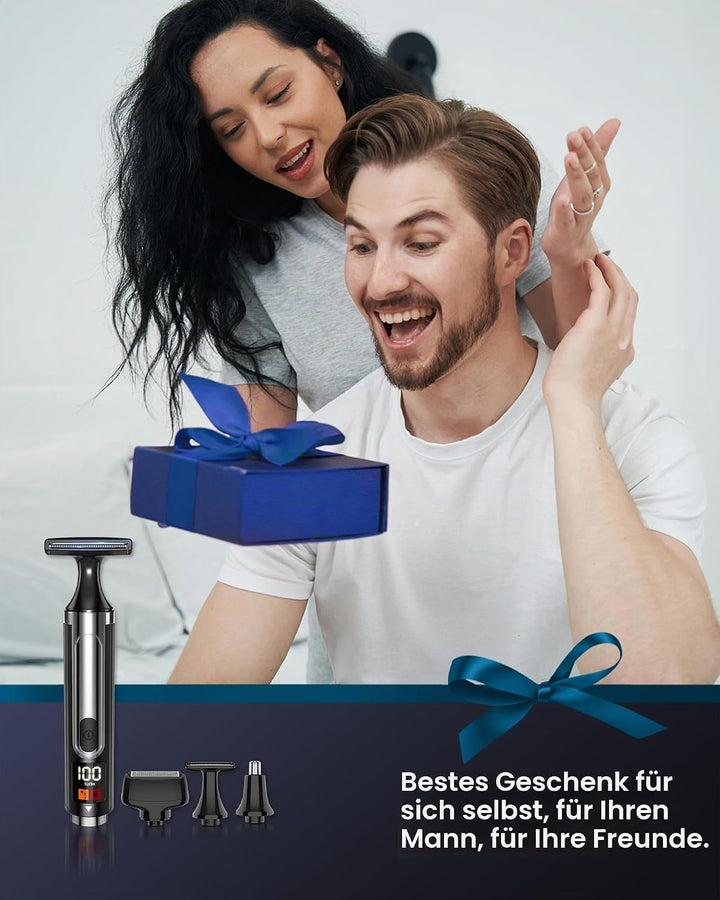 NUBACK Rückenrasierer Herren, 3 in 1 Mens Rasierer Herren, Trimmer for Herren mit Faltbarem Griff, M