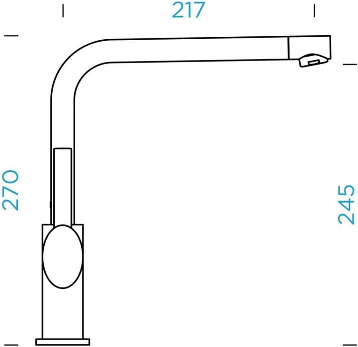 Schock 523000SIL Küchenarmatur Nimbus Silverstone – Hochdruck Armatur CRISTADUR mit Festauslauf und