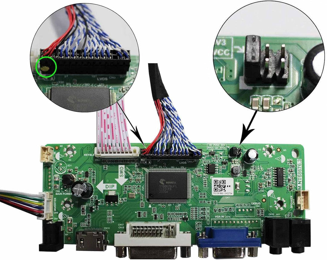 VSDISPLAY HDMI DVI VGA Audio LCD Controller Board für 21,5" 23" LM215WF4-TLE8 LM230WF5-TLD1 LC230EUE