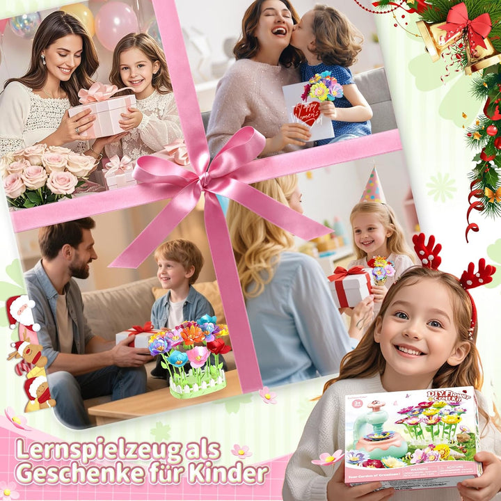 Blumenstrauss-Bastelset, DIY Blumen Bastelset Kinder, Kunsthandwerk-Lernspielzeugset für Mädchen im