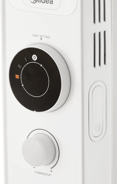 Midea Ölradiator 2000W, Heizlüfter Energiesparend Leise, Heizkörper mit 9 Rippen, Einstellbarem Ther