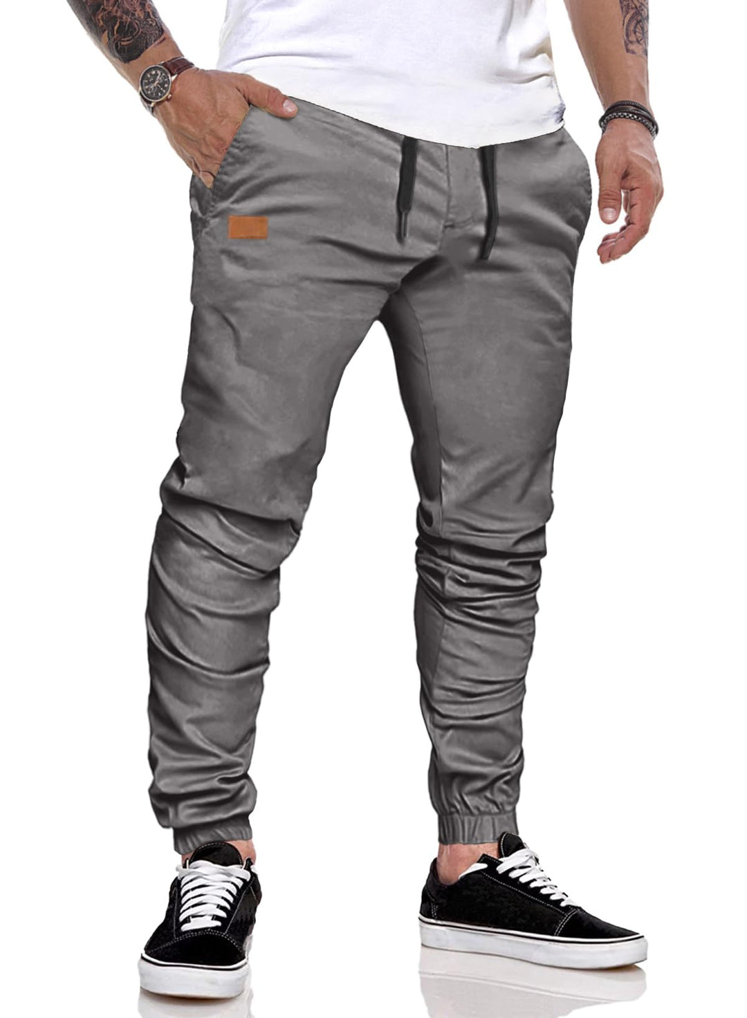 JMIERR Herren Hose Chino Cargo Hose Jogginghose Herren Baumwolle Sporthose Casual Freizeithose Elast