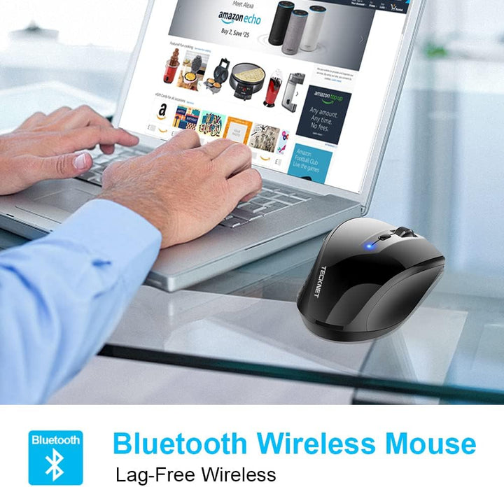 TECKNET Bluetooth Maus, 3200 DPI Kabellose , 24 Monate Batterielebensdauer, Mouse 6 Verstellbare Lev