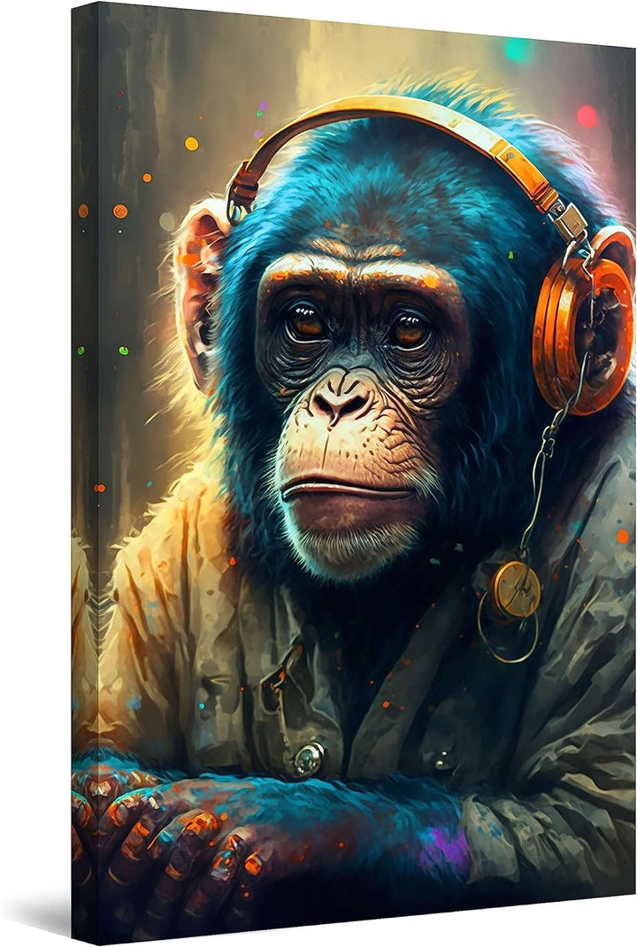 Startonight Leinwand Wandkunst – Musik Bunter Affe – Kunstwerk Fertig zum Aufhängen für Wohnzimmer G