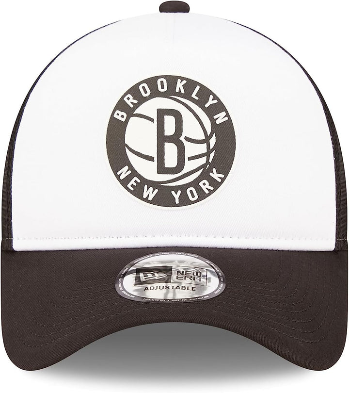 New Era Brooklyn Nets Team Colour Block A-Frame Black White Adjustable Trucker Cap Einheitsgrösse Tr