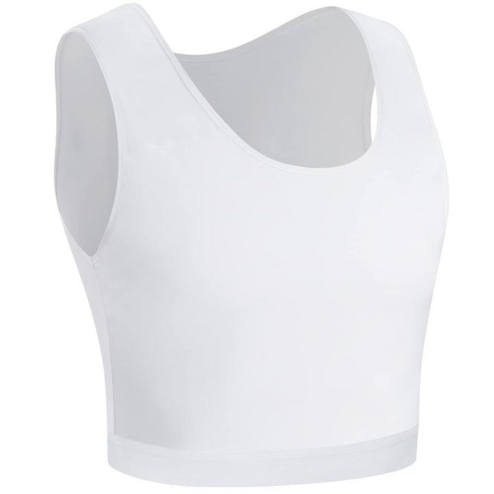 XUJI Brust Binder Transgender FTM Elastische Kompression BH Pullover Tank Top S Weiss, S Weiss