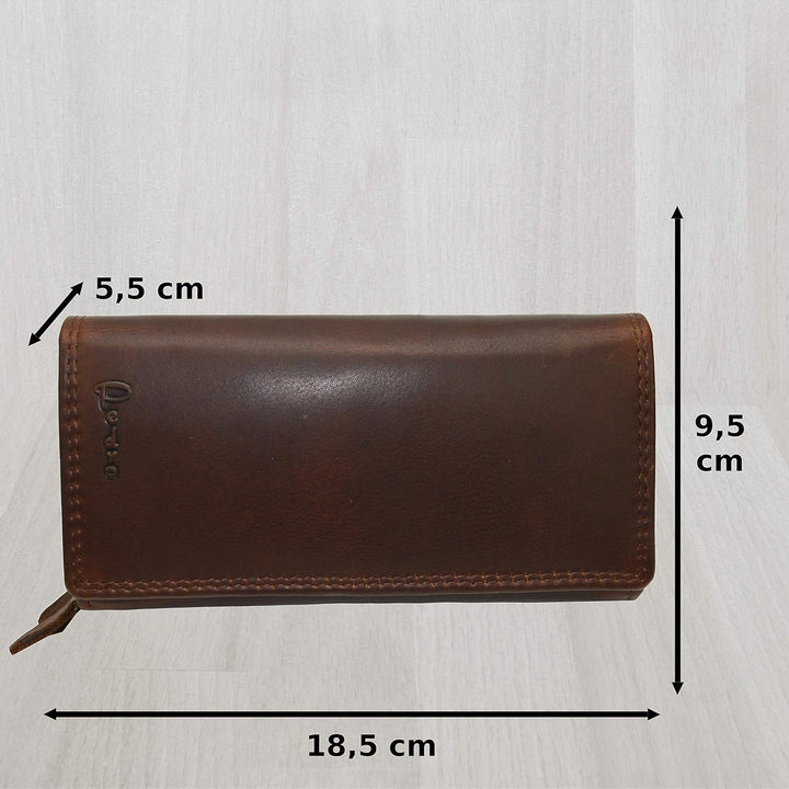 flevado Italy Pedro Design - Leder Damen Portemonnaie German Design geöltes Volleder