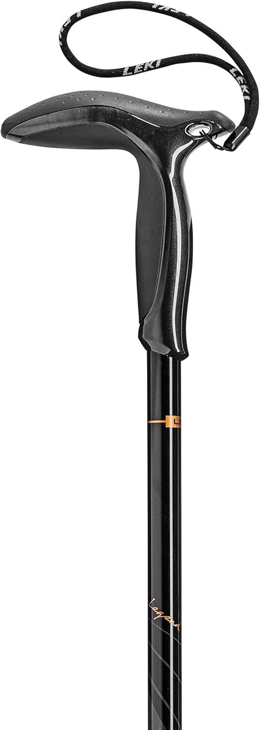 LEKI Legend Black Carbon Verstellbarer leichter Wanderstock (einzeln) für Trekking & Wandern natural