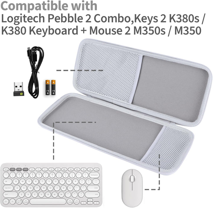 Hart Schutzhülle kompatibel mit Logitech Pebble 2 Combo, Pebble K380 / Pebble Keys 2 K380s Tastatur