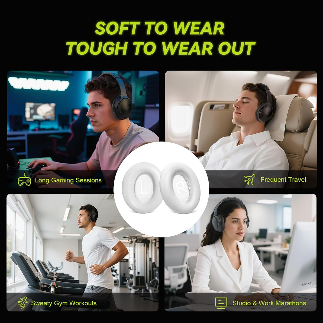 Ersatz Ohrpolster für Bose NC700 / 700 Noise Cancelling Kopfhörer, Aurivor Lammfell-Leder Ohrkissen-