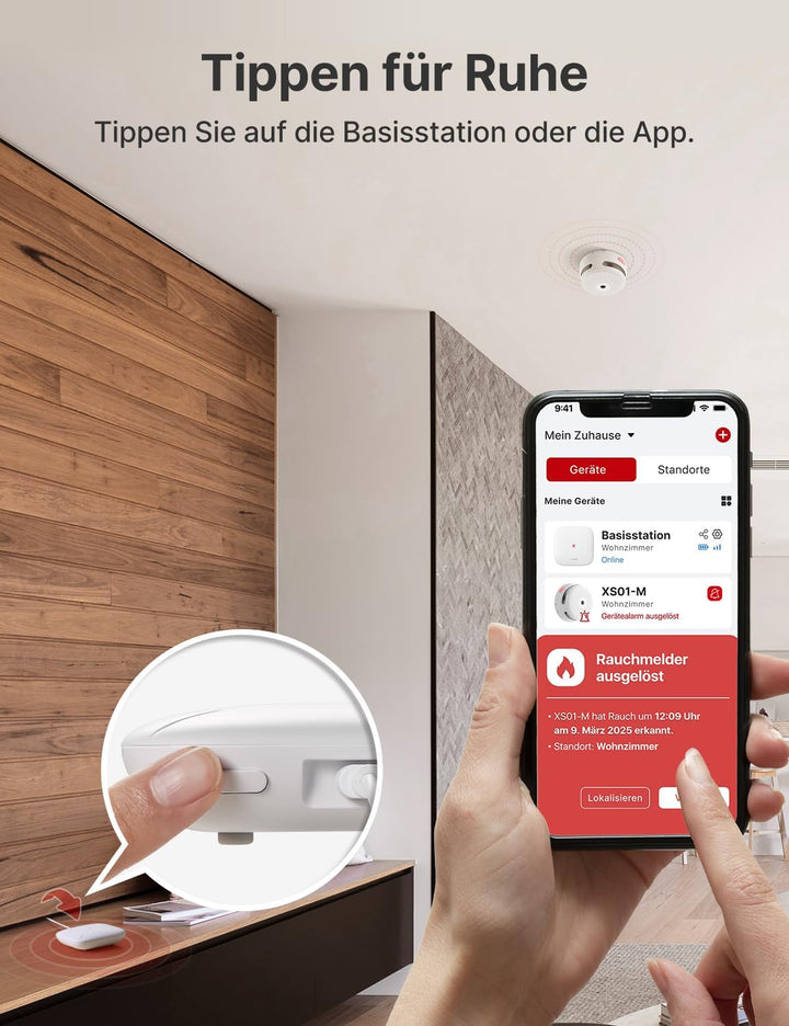 X-Sense Smart Home-Basisstation – Kompaktes Design, erfordert 2,4-GHz-WLAN, mit 2-in-1-Taste für Stu