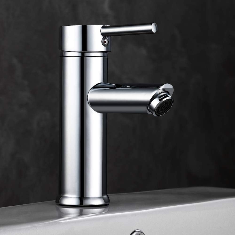 GAVAER Waschbeckenarmatur, modernes Design, aus hochwertigem Metall, verstellbar, warm und kalt E-70