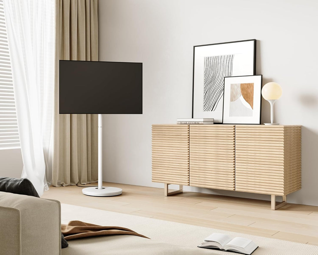 FITUEYES Design TV Ständer Rollbar für 24-48 Zoll Fernseher Mobiler TV Standfuss höhenverstellbar Mo