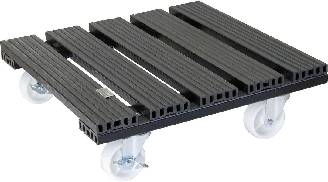 Wagner Pflanzenroller WPC 38,5 x 38,5 x 11 cm I Blumenroller für Aussenbereich + Innenbereich I Kübe