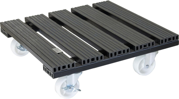 Wagner Pflanzenroller WPC 38,5 x 38,5 x 11 cm I Blumenroller für Aussenbereich + Innenbereich I Kübe