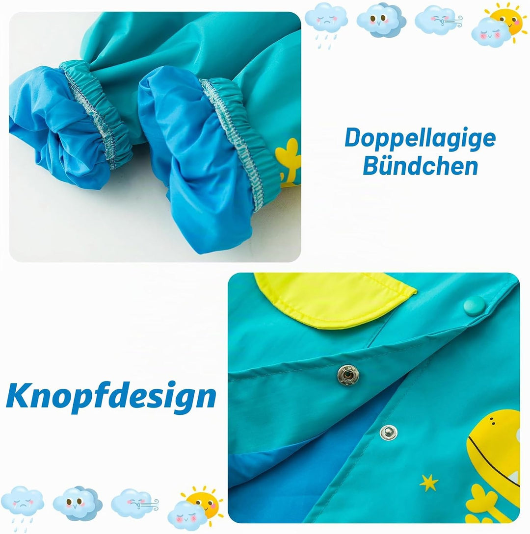 LZH Jungen Regenmantel Kinder Wasserdichte Mit Kapuze Mädchen, Jacke Hosen Anzug Lightweight 2 Stück