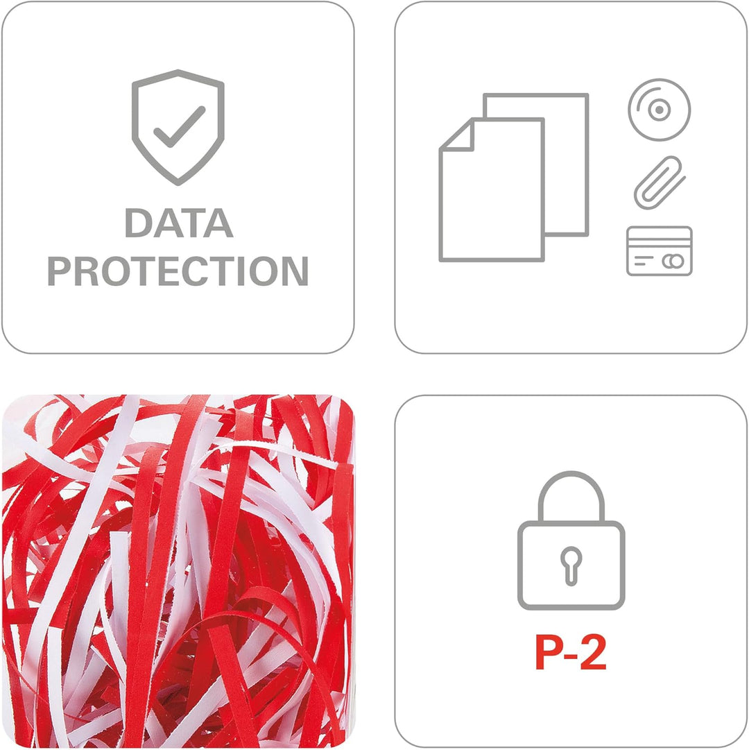 HSM SECURIO B26 Aktenvernichter I Streifenschnitt 3,9 mm I Sicherheitsstufe P-2 I Office Schredder f