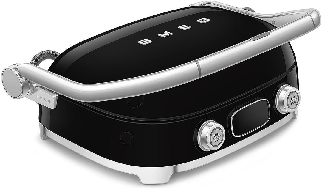 Smeg, MGF01BLEU, Elektrischer 3-in-1-Multifunktionsgrill, Schwarz, Schwarz