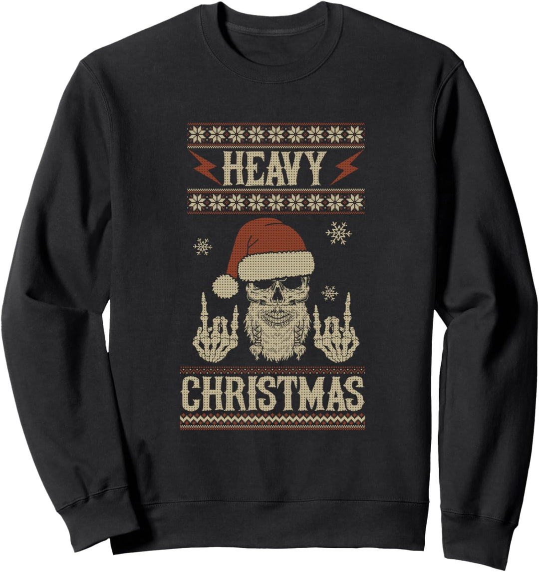 Totenkopf Bart Santa Weihnachtsmütze | Heavy Christmas Sweatshirt