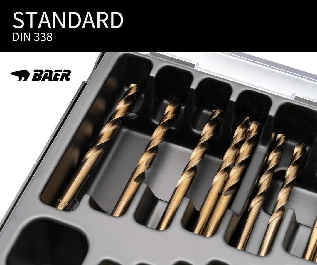 BaerCoil BAER HSSE Spiralbohrer Set - Magazin (87-teilig - 0,5mm steigend) 1-10 mm - Spiralbohrerset
