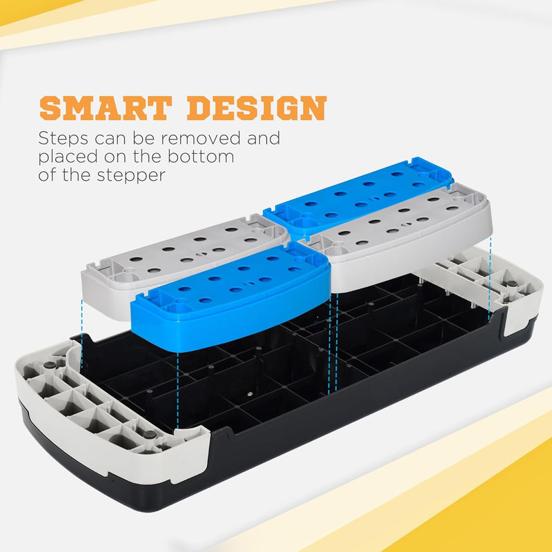 HOMCOM Steppbrett Aerobic-Stepper höhenverstellbar mit 3 Stufen (10/15/20 cm) Fitness Heimtrainer fü