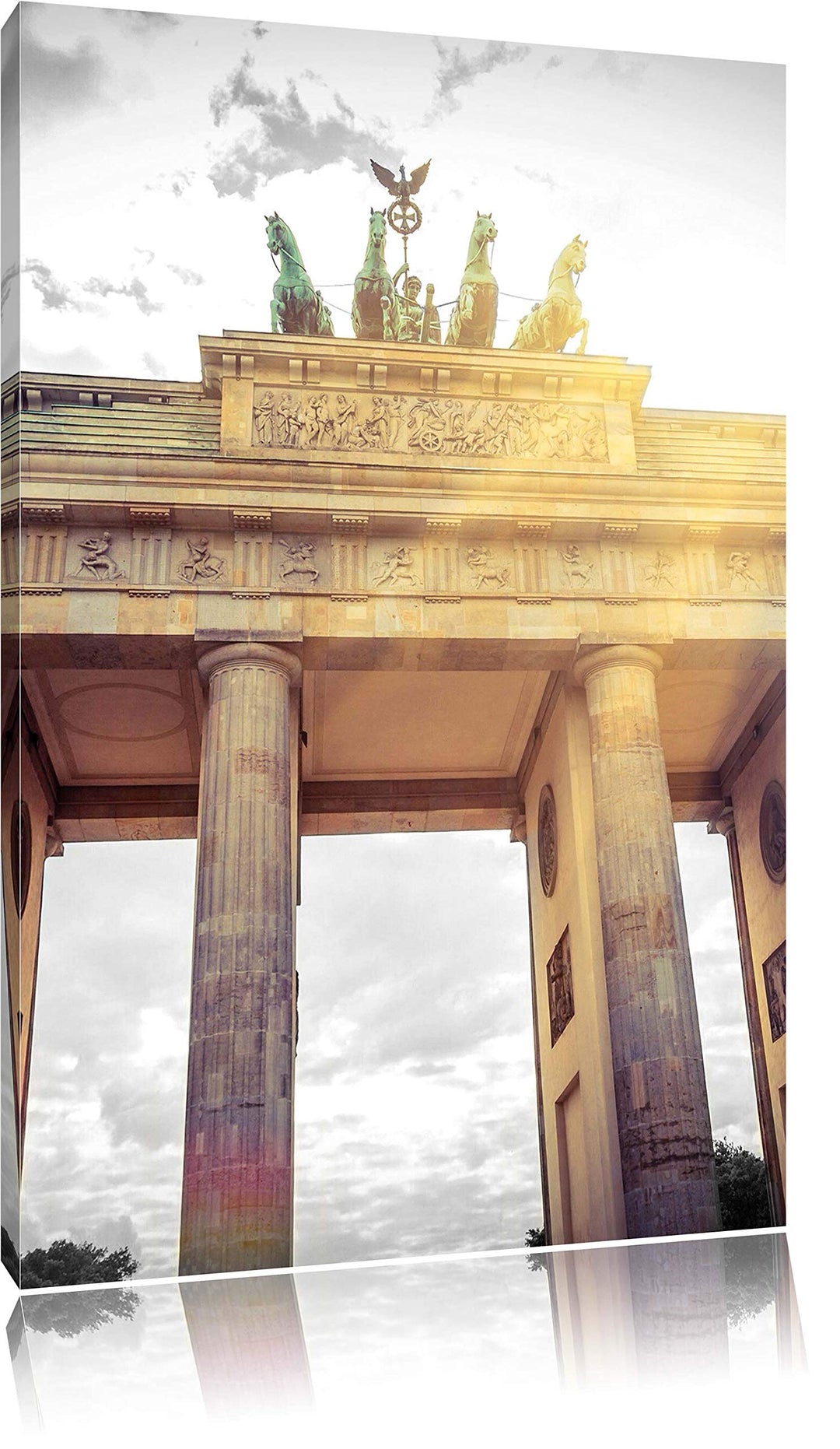 Pixxprint berühmtes Brandenburger Tor in Berlin als Leinwandbild/Grösse: 100x70 cm/Wandbild/Kunstdru