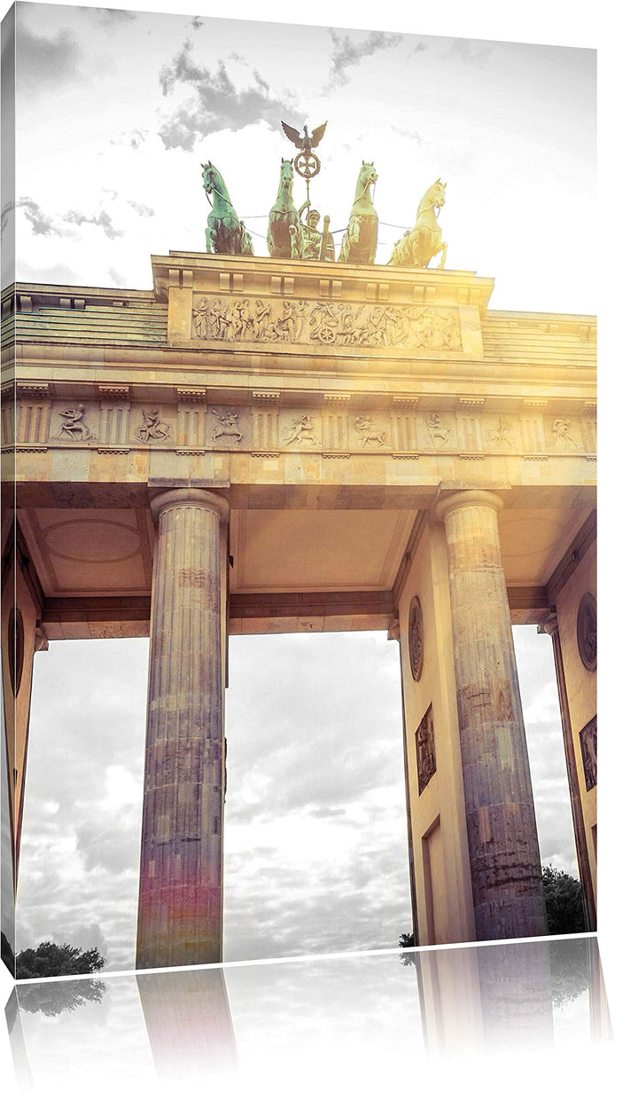 Pixxprint berühmtes Brandenburger Tor in Berlin als Leinwandbild/Grösse: 100x70 cm/Wandbild/Kunstdru