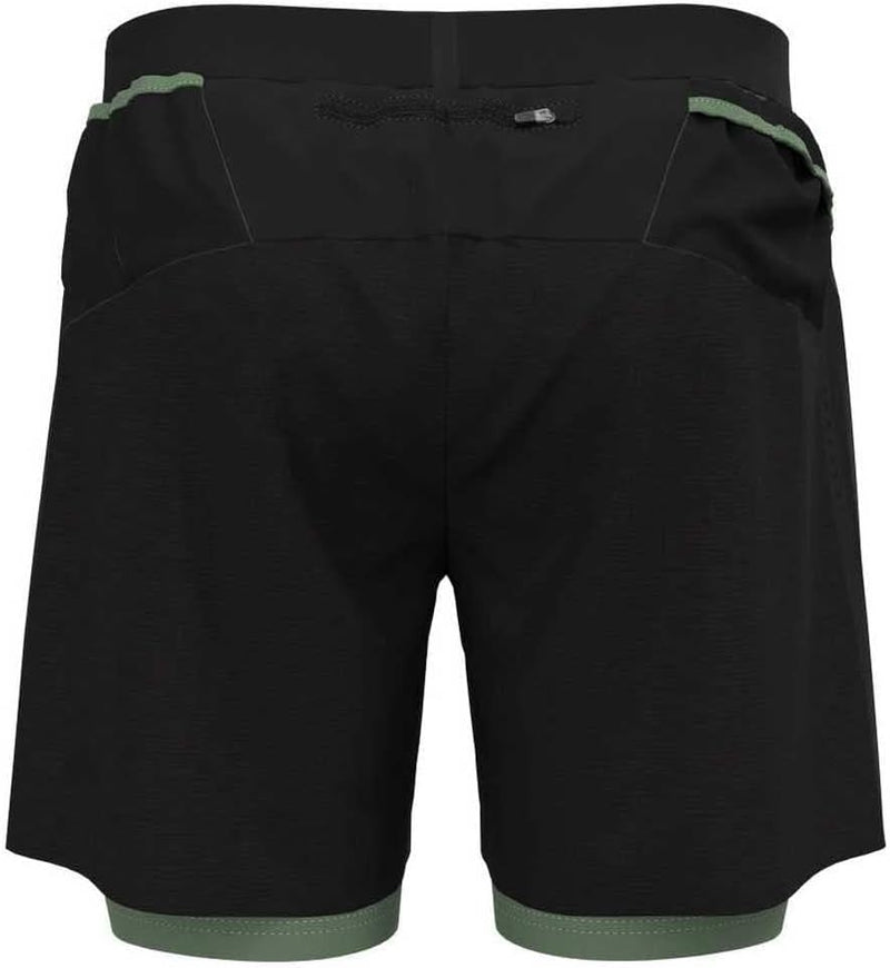 Odlo Herren 2-in-1 Laufshorts X-alp Trail 6 Inch_323452 S Black - Loden Frost, S Black - Loden Frost