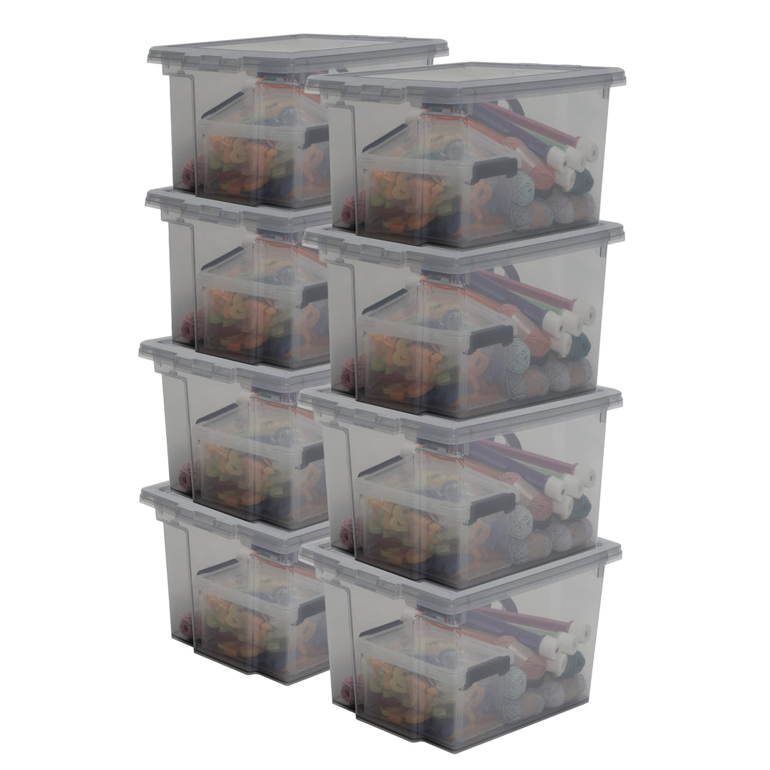 Iris Ohyama, Aufbewahrungsbox aus Kunststoff, 10-Liter-Büro-Aufbewahrungsbox, 8er-Set, BPA-frei, DDU
