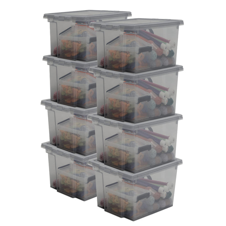 Iris Ohyama, Aufbewahrungsbox aus Kunststoff, 10-Liter-Büro-Aufbewahrungsbox, 8er-Set, BPA-frei, DDU