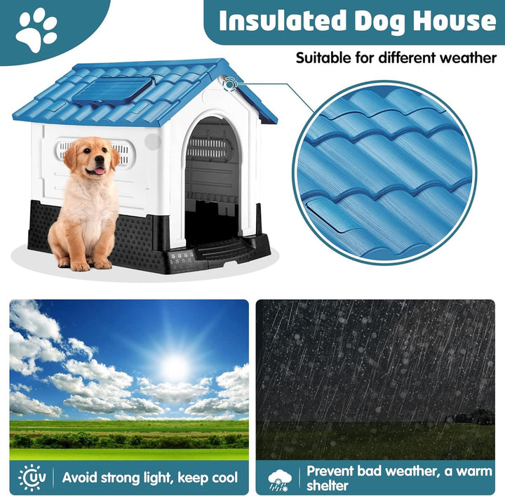Lanco - Zwinger für kleine Hunde mit verstellbarem Dach und Toilette. Innen- und Aussenbereich mit L