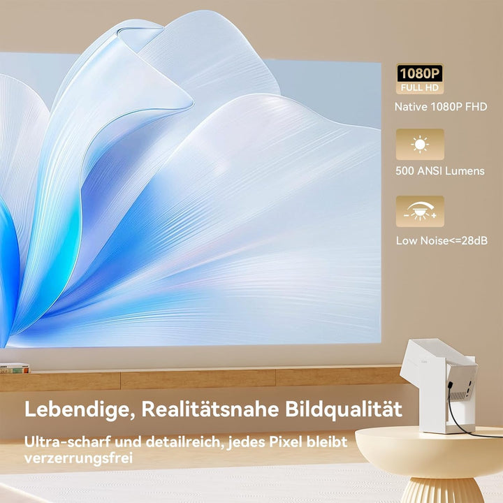 WANBO CUBE 2 Pro Smart Beamer Android TV/Netflix Official, 500ANSI, Linsenschutz, 230° Drehbar, Inst