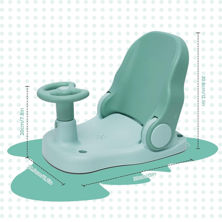 Badesitz für Kinder von 6-24 Monaten, Duschstuhl für Kinder mit verstellbarer Rückenlehne und 4 Saug