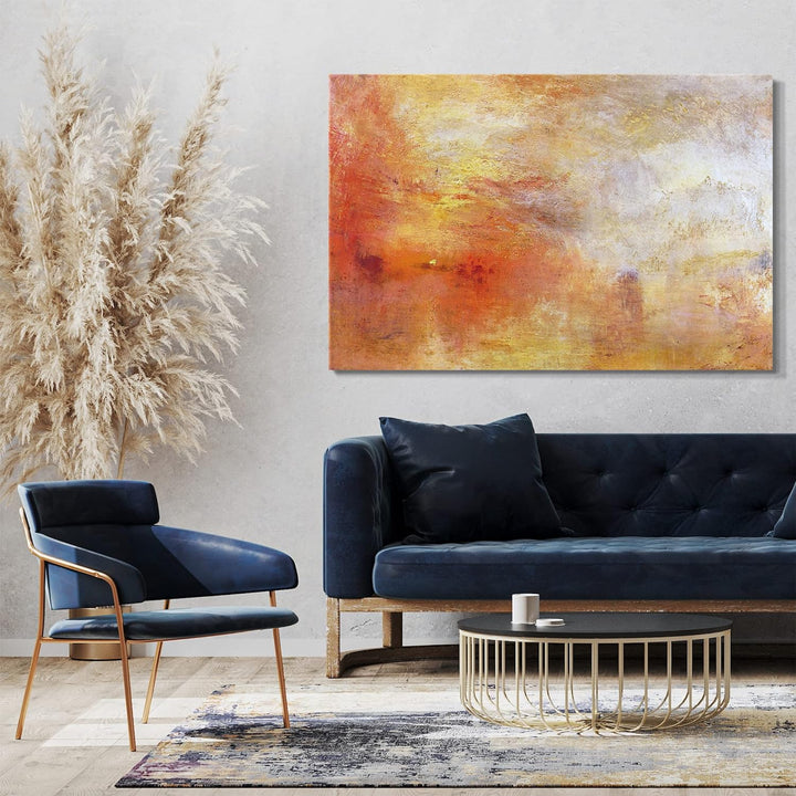 Printed Paintings Leinwand (120x80cm): William Turner - Sun Setting Over a Lake 120x80 cm, 120x80 cm