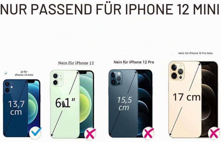 VISOUL iPhone 12 Mini Hülle,Stossfeste Handyhülle [Echtleder] [RFID Schützt] [Kartenfach] [Magnet] [