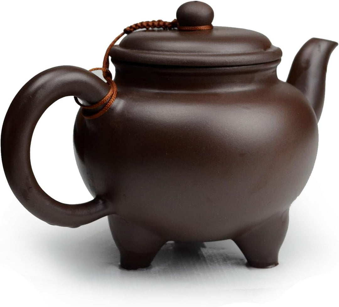 Teekanne Chinesischer Gongfu-Tee, 600 ml, Zisha-Ton, klassisches Dreibein-Topf, Zini für losen Tee