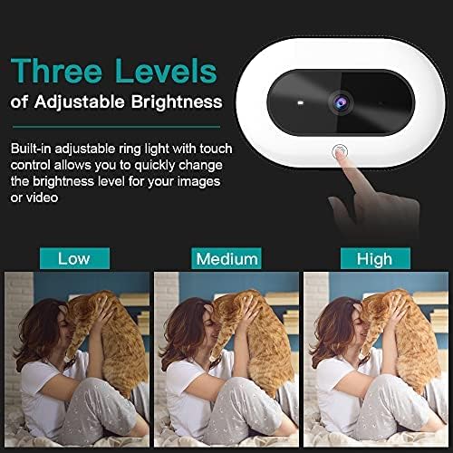 NexiGo StreamCam N930E, 1080P Webcam mit 2 Mikrofon, Ringlicht und Abdeckung, Autofokus, Plug & Play
