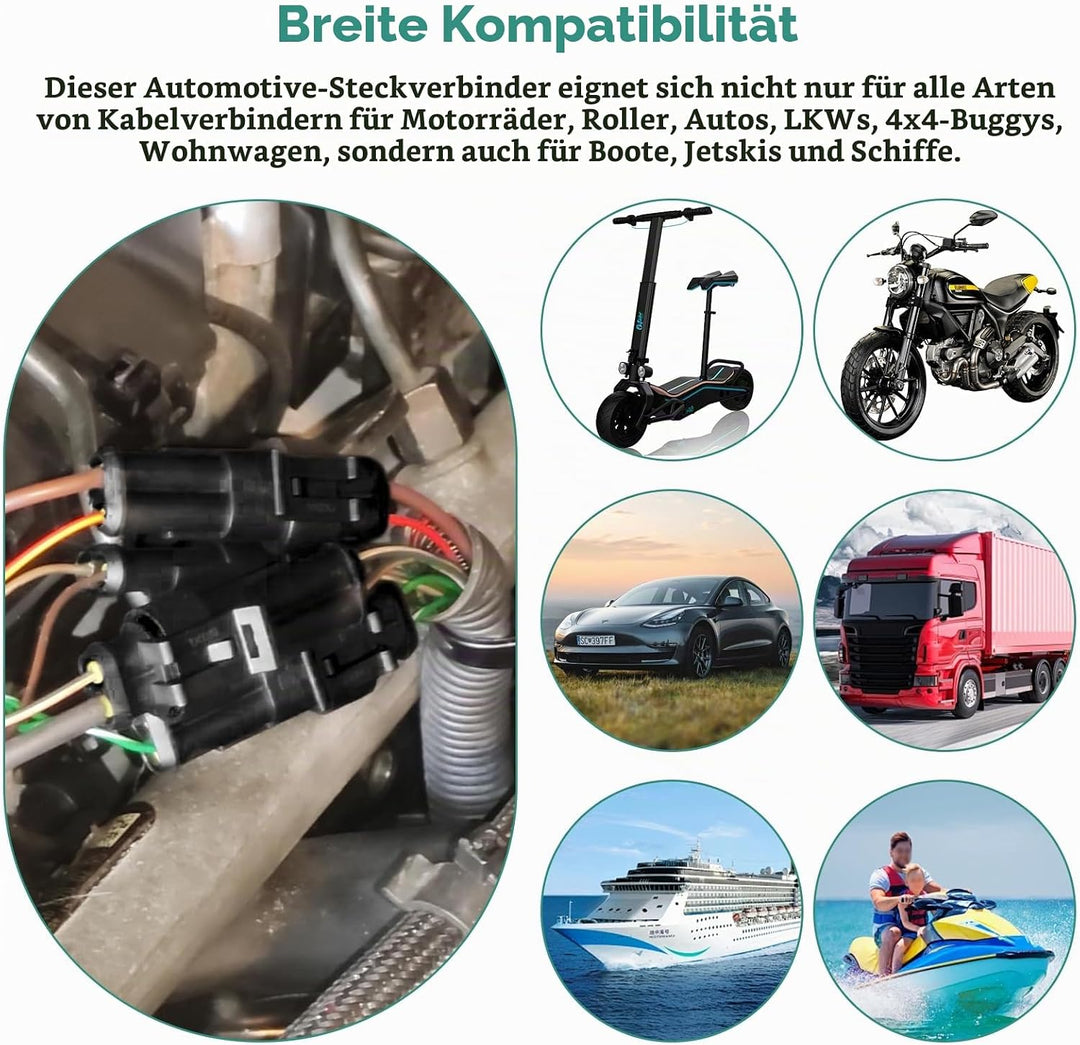 Faankiton 708Stk Auto Wasserdichter Steckverbinder, Kabel Schnellverbinder Stecker, Wasserdicht Schn