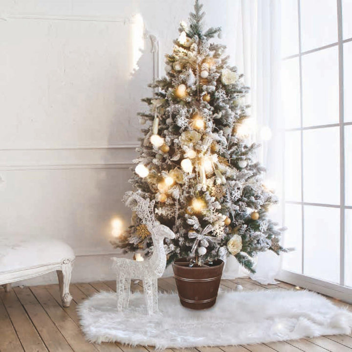 Christbaumständer Kunststoff D 30 cm braun Holzdekor Weihnachtsbaumständer