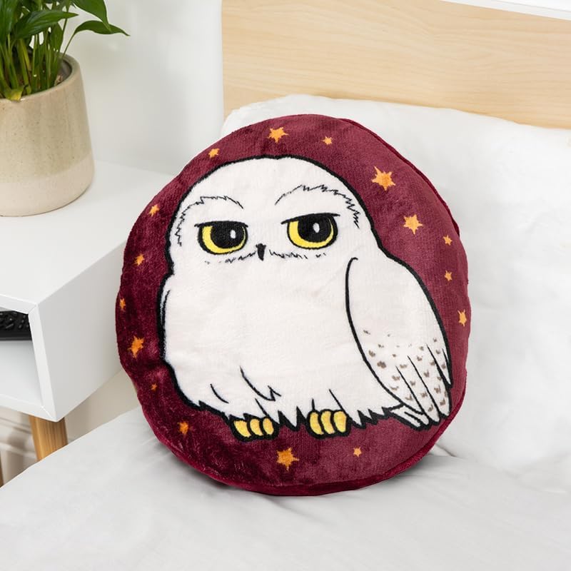 Harry Potter Hedwig 2-in-1 Kissendecke - Offiziell lizenzierte Reisedecke, Faltbarer weicher, Flausc